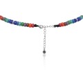Naszyjnik z korali szklanych dużych kolorowy stal szlachetna choker