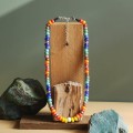 Naszyjnik z korali szklanych dużych kolorowy stal szlachetna choker