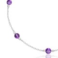 Bransoletka ze srebra damska kamienie ametyst fioletowy naturalny