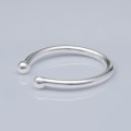 Pierścionek kobiecy ze srebra otwarty kulki drut zaokrąglony na końcach