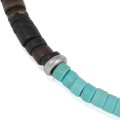 Bransoletka z kamieni turkusowych muszla stal