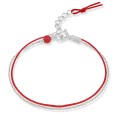 Bransoletka ze srebra kamienie koral agat sznurek czerwony czarny