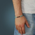 Bransoletka z kamieni turkusowych muszla stal