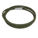 Bransoletka skórzana rzemień zielony poczwórny