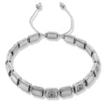 Bransoletka z kamieni hematyt srebrny kwadraty