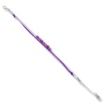 Bransoletka ze srebra ametyst kamienie sznurek fioletowa