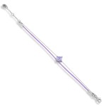 Bransoletka ze srebra cyrkonia sznurek fioletowy