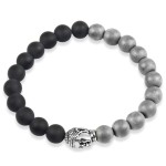 Bransoletka z kamieni budda srebrny onyks hematyt