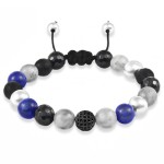 Bransoletka z kamieni lapis labradoryt onyks kryształy srebro