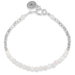 Bransoletka ze srebra kostka kamienie jadeit mleczny