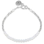 Bransoletka ze srebra kostka kamienie opalit