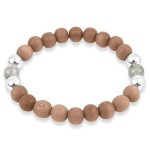 Bransoletka z drewna różanego kamienie labradoryt srebro