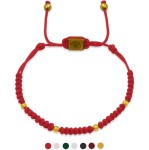 Bransoletka makrama ze sznurka kulki disco srebro pozłacane czerwona zielona czarna bordo beż róż fiolet