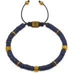 Bransoletka z drewna granatowa drewno kokosowe hematyt złoty damska