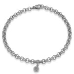 Bransoletka ze stali łańcuch rolo logo srebrny kolor logo damska