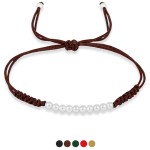 Bransoletka makrama kulki srebro