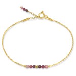 Bransoletka ze srebra pozłacana kamienie mini granat kwarc turmalin srebro pozłacane