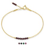 Bransoletka ze srebra pozłacana kamienie mini granat onyks jadeit turmalin