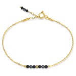 Bransoletka ze srebra pozłacana kamienie mini onyks hematyt