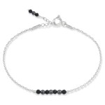 Bransoletka ze srebra mini kamienie hematyt onyks czarny