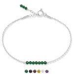 Bransoletka ze srebra mini kamienie jadeit onyks opal granat kryształ ametyst