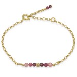 Bransoletka ze srebra pozłacana rolo granat kwarc turmalin