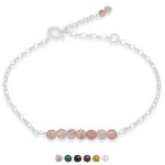 Bransoletka ze srebra rolo granat onyks kwarc opal kryształ jadeiy