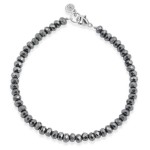 Bransoletka z kamieni hematyt grafitowy oponki fasetowane