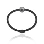 Pierścionek ze sznurka czarny kamień hematyt naturalny