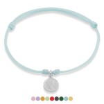 Bransoletka ze sznurka błękitna moneta srebro zawieszka