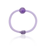 Pierścionek ze sznurka fioletowy kamień ametyst naturalny