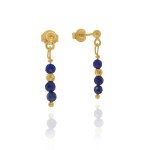 Kolczyki z kamieni sopelki małe niebieski lapis lazuli srebro pozłacane