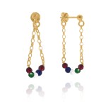 Kolczyki z kamieni zwisy granat jadeit alabaster lapis srebro pozłacane