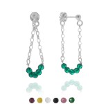 Kolczyki z kamieni zwisy granat spinel jadeit kryształ górski srebro