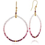 Kolczyki z kamieni koła duże gradient granat kwarc turmalin kryształ górski srebro