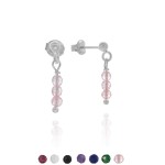 Kolczyki z kamieni sopelki małe kwarc brzoskwiniowy srebro