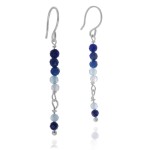 Kolczyki z kamieni sopelki niebieski lapis lazuli akwamaryn srebro