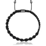 Bransoletka makrama splot dna czarna hematyt