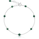 Bransoletka ze srebra kamienie mini jadeit szmaragdowy