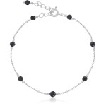 Bransoletka ze srebra kamienie mini spinel czarny naturalny fasetowany