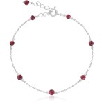 Bransoletka ze srebra kamienie mini granat naturalny fasetowany