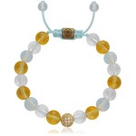 Bransoletka z kamieni naturalnych cytryn kryształ górski opalit