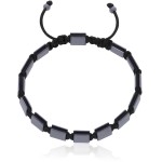 Bransoletka shamballa grafitowy hematyt naturalny czarny sznurek