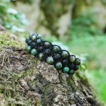 Bransoletka shamballa potrójna turkus afrykański lawa kamienie naturalne