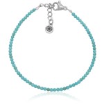 Bransoletka z kamieni mini 2mm howlit turkusowy stal szlachetna