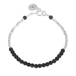 Bransoletka ze srebra kostka kamienie agat czarny