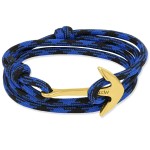 Bransoletka z kotwicą linka niebieska czarny wzór