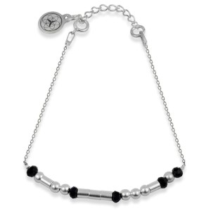 Bransoletka ze srebra kod morsa LOVE kamienie onyks srebro