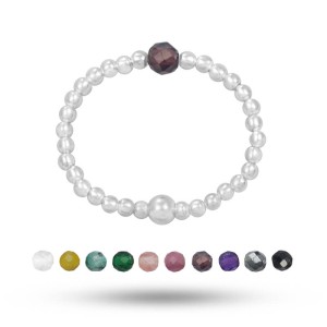 Pierścionek elastyczny srebro kamień granat diamondcut