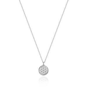 Naszyjnik ze stali kwiat życia symbol srebrny rolo 2 mm